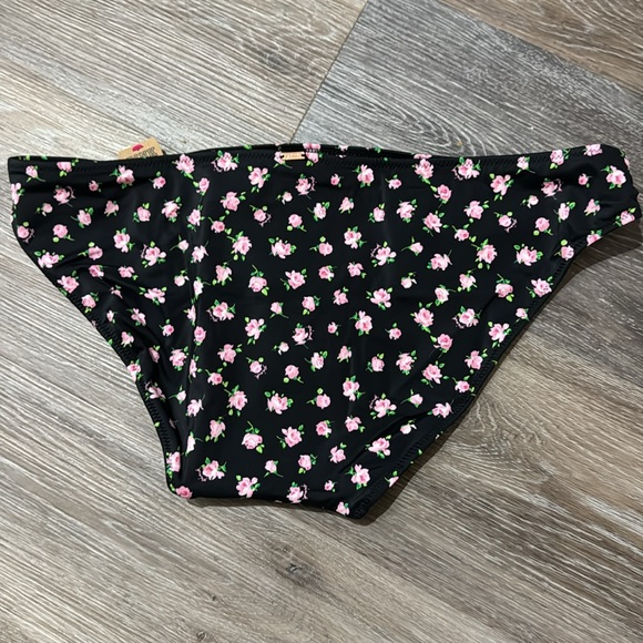 NWT Victorias Secret Pink black pink floral flowers  swim bikini bottoms XL - Picture 7 of 7